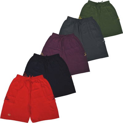 SK NAREN Short For Boys & Girls Casual Solid Cotton Blend(Multicolor, Pack of 5)