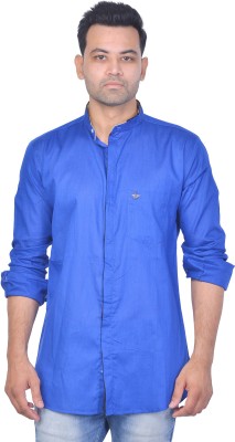 La Milano Men Self Design Casual Blue Shirt