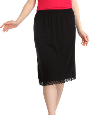 Splash Solid Women Straight Black Skirt