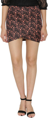N-gal Solid Women Tulip Brown Skirt