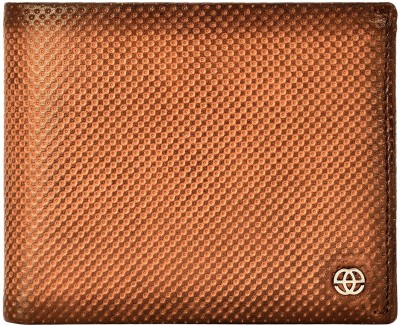 eske Men Casual Tan Genuine Leather Wallet(5 Card Slots)