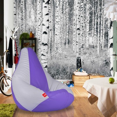 ComfyBean XXL Diagio Lavender Teardrop Bean Bag  With Bean Filling(White)