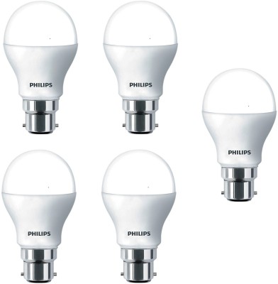 Philips 9 W Standard B22 LED Bulb(White, Pack of 5)