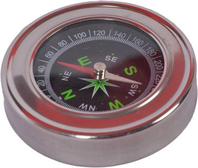Parshv Imported Magnetic Compass 6cm Dia. with Magnifying Glass of 7.5cm Dia. Compass(Silver)