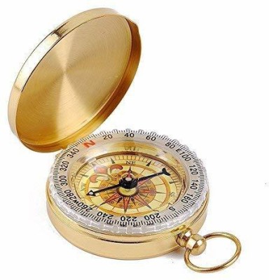 Spee Craft Flip Compass Outdoor Multi-Function Metal Compass with Luminous Pocket Watch Compass(Gold)