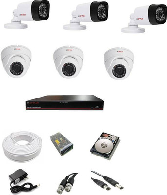 CP PLUS 2.4MP 8 CH DVR Kit with 3 Bullet Camera, 3 Dome Camera, 1 TB HDD Security Camera(6 TB, 8 Channel)