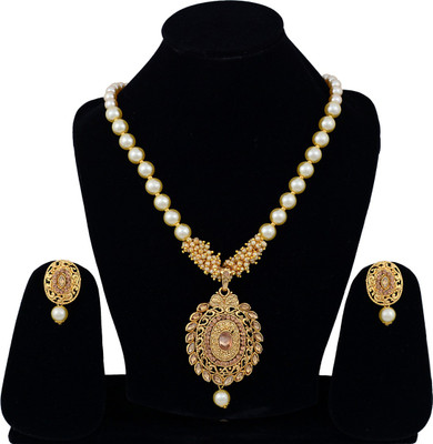 Darsha Collections Alloy Gold-plated Gold Jewellery Set(Pack of 1)