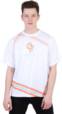 ICABLE Striped Men Round Neck White T-Shirt
