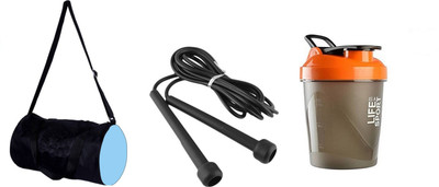 S.Blaze Combo of Blue Bag, Proton Shaker, & Pencil Skipping Rope Gym & Fitness Kit