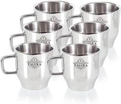 TALUKA Stainless Steel Mirror Finish Coffee and Tea 200 ml, Set of 6 Stainless Steel Coffee Mug(200 ml, Pack of 6)