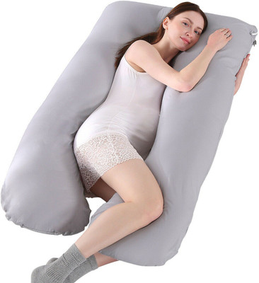 Angel Mommy Microfibre Solid Body Pillow Pack of 1(Grey)