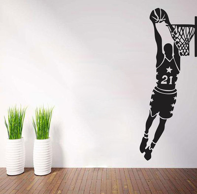 fuzzy 100 cm Basket Ball Self Adhesive Sticker(Pack of 1)