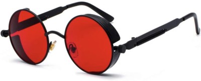 RED MONK Round Sunglasses(For Boys & Girls, Red)