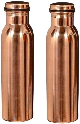 FUNLOOF Copper Brown Watter Bottle 1000 ml, Set of 2 1000 ml Bottle(Pack of 2, Copper, Copper)