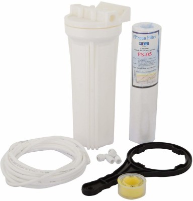 MG WATER SOLUTION Pre filter housing 1 Year complete service kit with all Installation accessories & PP 1 Spun filters, East to install using Built in Hanging PLate, Compatible with all Branded/Non branded RO/UV/UF Water purifiers Solid Filter Cartridge(0.5, Pack of 6)