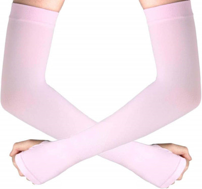 PinKit Nylon Arm Sleeve For Men & Women(Free, Pink)