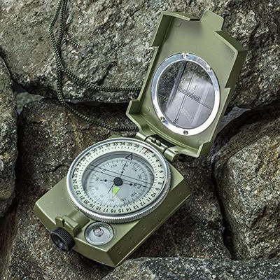 AirMount ™ Military Army Geology Lensatic Prismatic Compass Multi Functional Outdoor Compass(Green)
