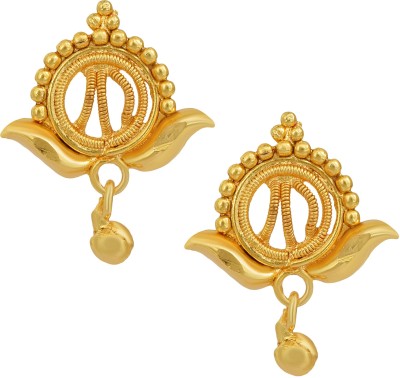 MissMister Gold plated Ethnic round shaped stud earring Traditional Women Brass Stud Earring