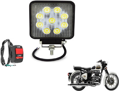 MOCKHE VLB-SQR9LD1P-57 Headlight Motorbike LED for Royal Enfield (12 V, 27 W)(Classic 350, Pack of 1)