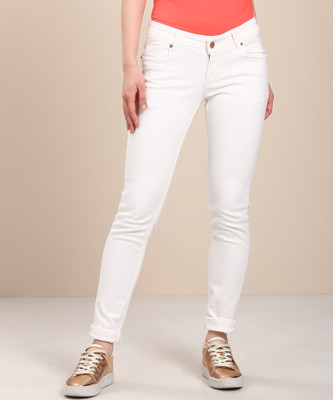 Numero Uno Slim Women White Jeans