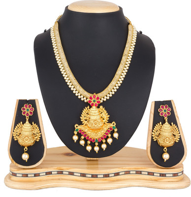 LUXOR Alloy Gold-plated Red, Green, White Jewellery Set(Pack of 1)