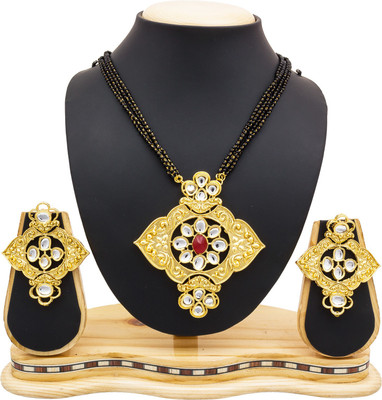 LUXOR Alloy Gold-plated White, Red Jewellery Set(Pack of 1)