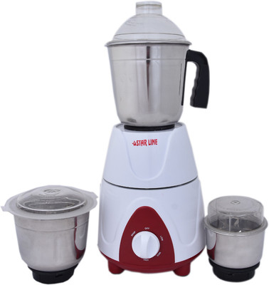 STARLINE 750 multi colour 550 Mixer Grinder(Multicolor, 3 Jars)