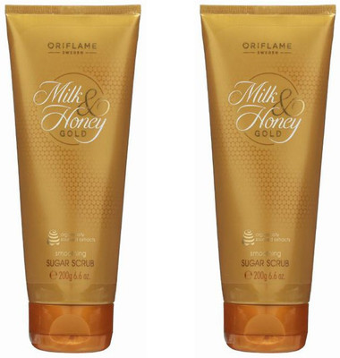 Oriflame Sweden Milk & Honey Gold Smoothing Scrub 200 GM Pack OF 2 Scrub(400 g)