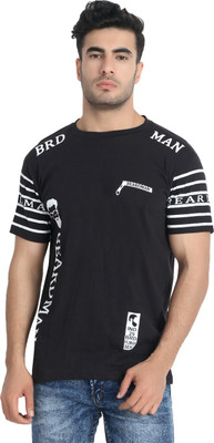 LALAN TOP Printed Men Round Neck Black T-Shirt