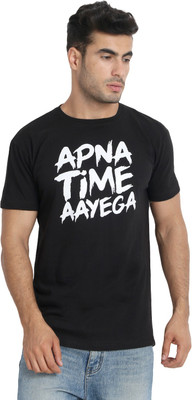 LALAN TOP Printed Men Round Neck Black T-Shirt