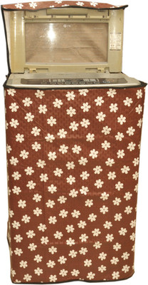 KingMatters Top Loading Washing Machine  Cover(Width: 59 cm, White, Brown)