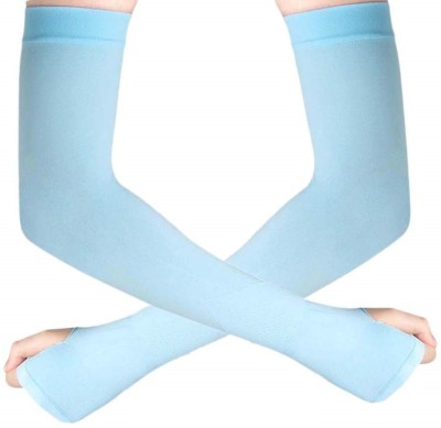 PinKit Nylon Arm Sleeve For Men & Women(Free, Blue)