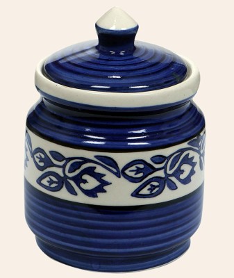 Raj royal jewelery Ceramic Pickle Jar  - 2 L(Blue)