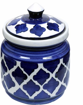 Raj royal jewelery Ceramic Pickle Jar  - 2 L(Blue)