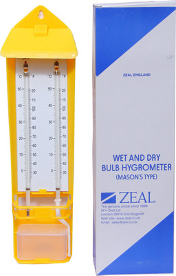 BALRAMA Zeal Wet and Dry Bulb Hygrometer / Psychrometer Mason's Type by ZEAL England P501 C+F PSYCHROMETER -20° to 50°C Wet & Dry Bulb Hygrometer Humidity Temperature Meter Tester Pinless Analog Moisture Measurer(50 mm)