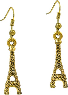 MissMister Gold Finish Eiffeil Tower inspired Drop Fashion Earrings For Brass Drops & Danglers