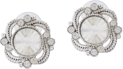 Dzinetrendz Imperial Victorian Inspired Cubic Zirconia Brass Stud Earring Cubic Zirconia Brass Stud Earring