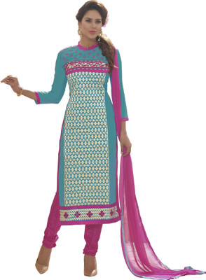 Blissta Chanderi Embroidered Salwar Suit Material