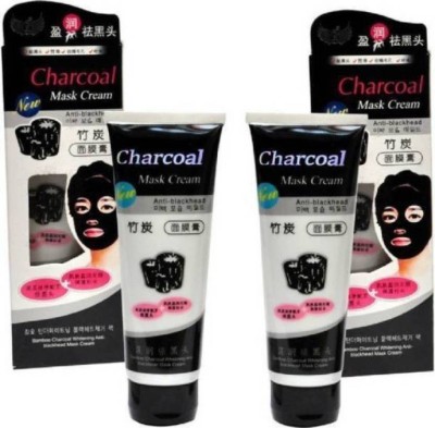 Stylish Step Charcoal FACE MASK FOR BLACK HEAD REMOVAL (Pack of 2)(130 g)