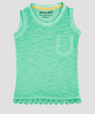 Miss & Chief Girls Casual Cotton Blend Top(Green, Pack of 1) at flipkart