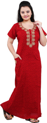 Mahaarani Women Nighty(Red)