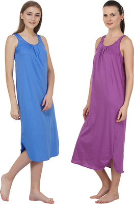 Blazon Women Nighty(Purple, Light Blue)