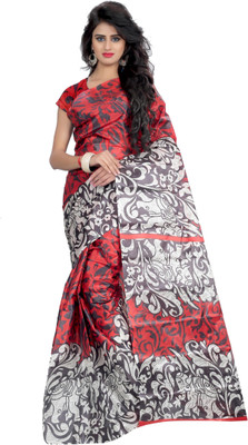SVB Sarees Printed Assam Silk Art Silk Saree(Multicolor)