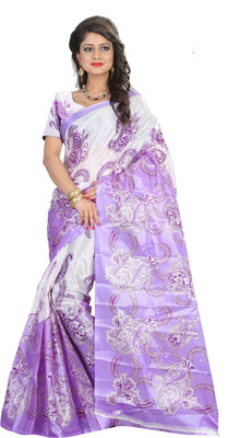 SVB Sarees Printed Bhagalpuri Art Silk Saree(Pack of 2, Multicolor)