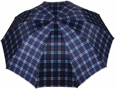KEKEMI UMB016F 3 Fold Check Windproof Travel Umbrella(Purple)