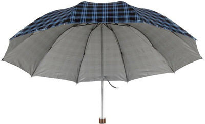 KEKEMI UMB016E 3 Fold Check Windproof Travel Umbrella(Multicolor)