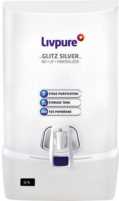 LIVPURE Glitz Silver RO Water Purifier 7 L RO + UF + TDS Water Purifier (White)