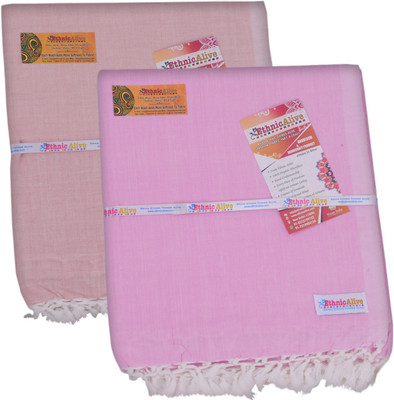 EthnicAlive Solid Single Throw for  AC Room(Cotton, White)