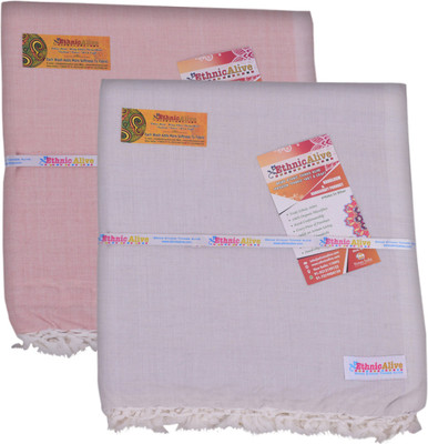 EthnicAlive Solid Single Throw for  AC Room(Cotton, White)