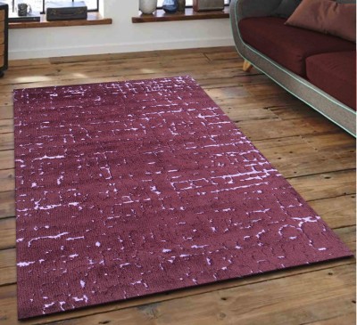 PRESTO Purple Polyester Carpet(4 ft,  X 6 ft, Rectangle)